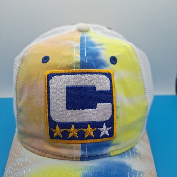 Captain Tie Dye Trucker Snapback Patch Hat Cap NHL The Game Cotton - Picture 2 of 8